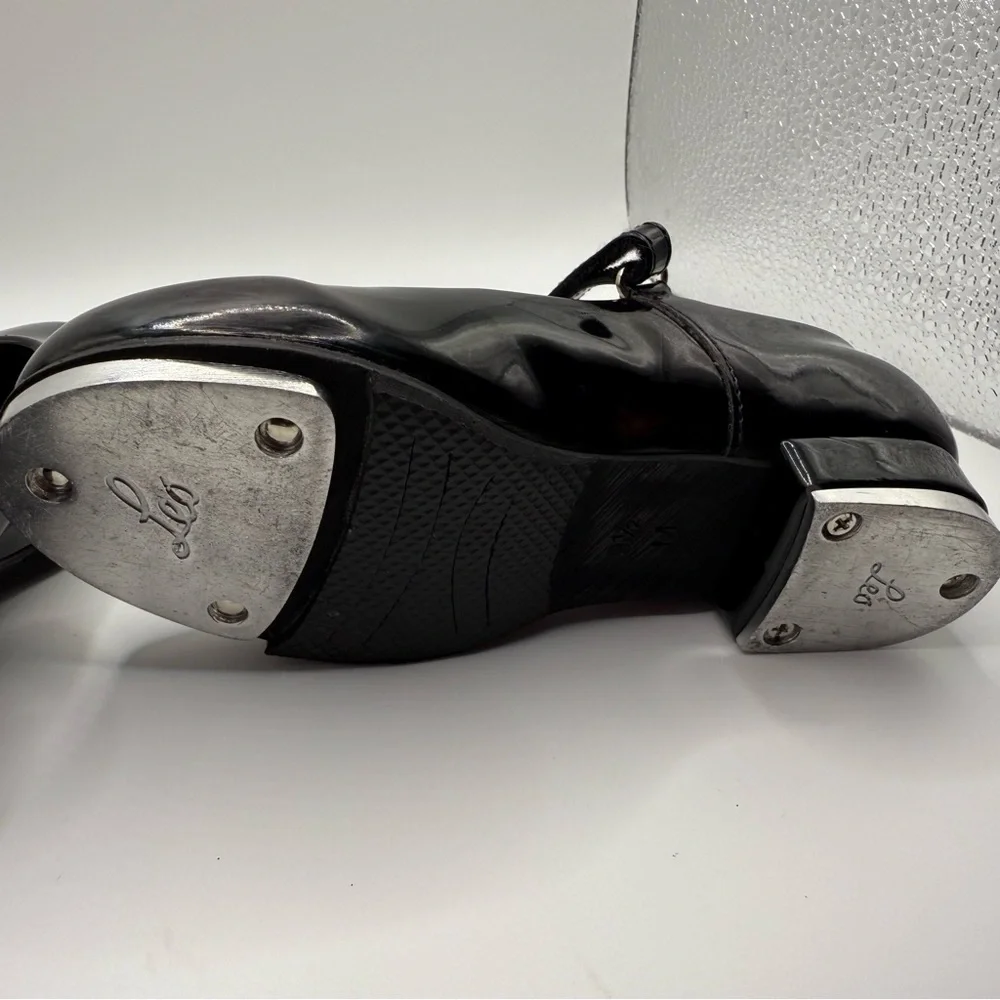 Shiny Black Kids Tap Shoes